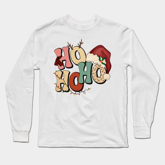 HO HO HO, Vintage Santa Long Sleeve T-Shirt by Bam-the-25th